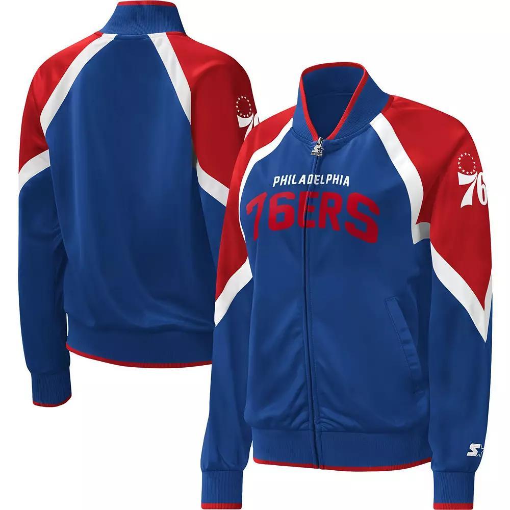 Women's Starter Royal Philadelphia 76ers Slam Dunk Raglan Full-Zip Track Jacket,  Product Image