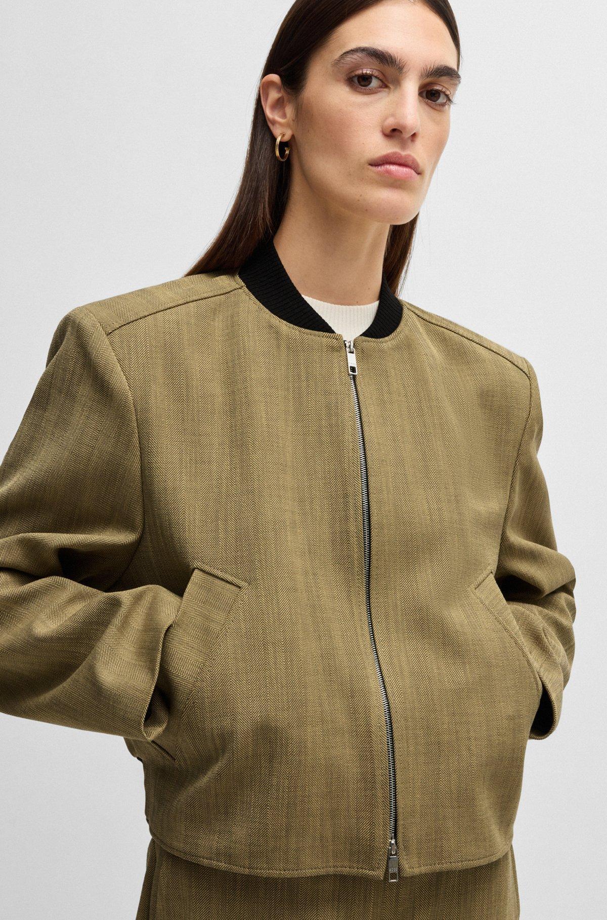 Relaxed-fit jacket in herringbone stretch fabric Product Image