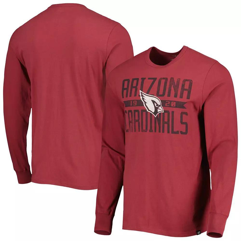 Men's '47 Cardinal Arizona Cardinals Brand Wide Out Franklin Long Sleeve T-Shirt,  Product Image