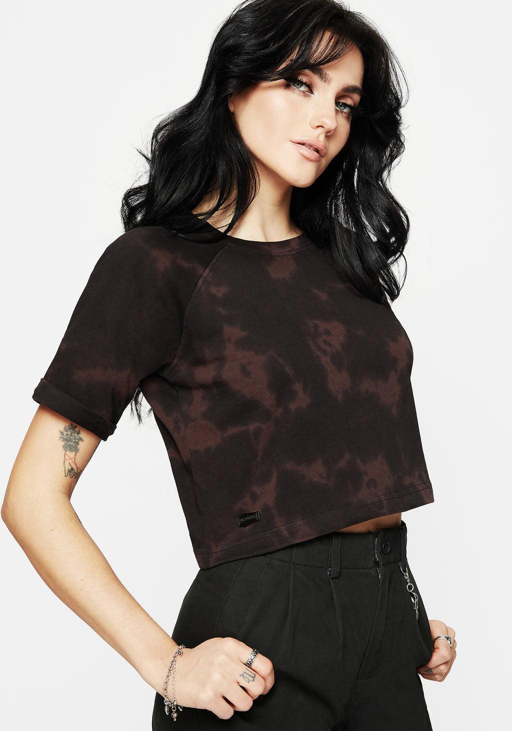 Mercury Tie Dye Boxy Crop Cotton Tee Product Image