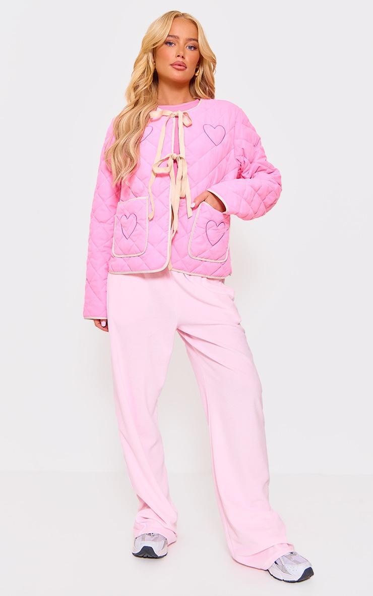 Pink Quilted Stitch Detail Lightweight Jacket Product Image