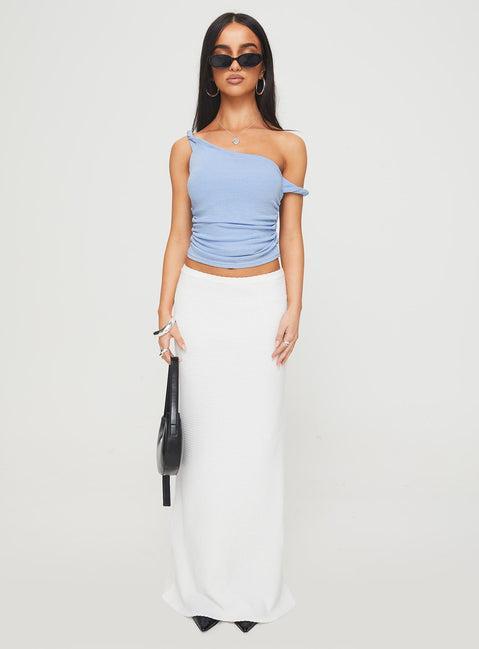 Messenger One Shoulder Top Blue Product Image