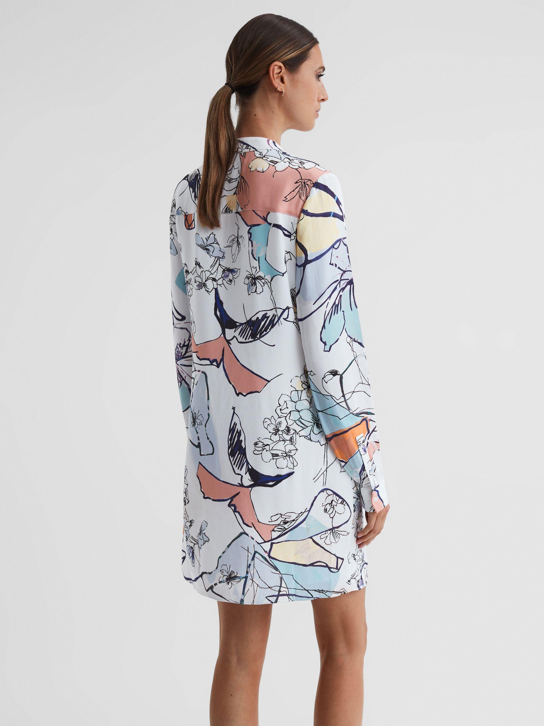 Printed Shift Dress in Multi Product Image