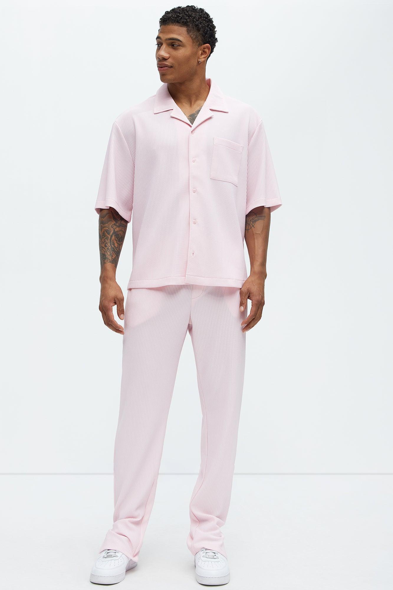 Show Up Slim Slit Pants - Pink Product Image