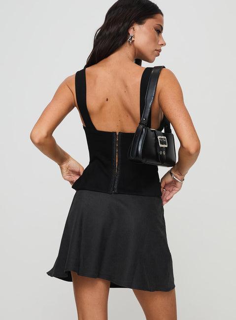 Dapple Bias Mini Skirt Black Product Image