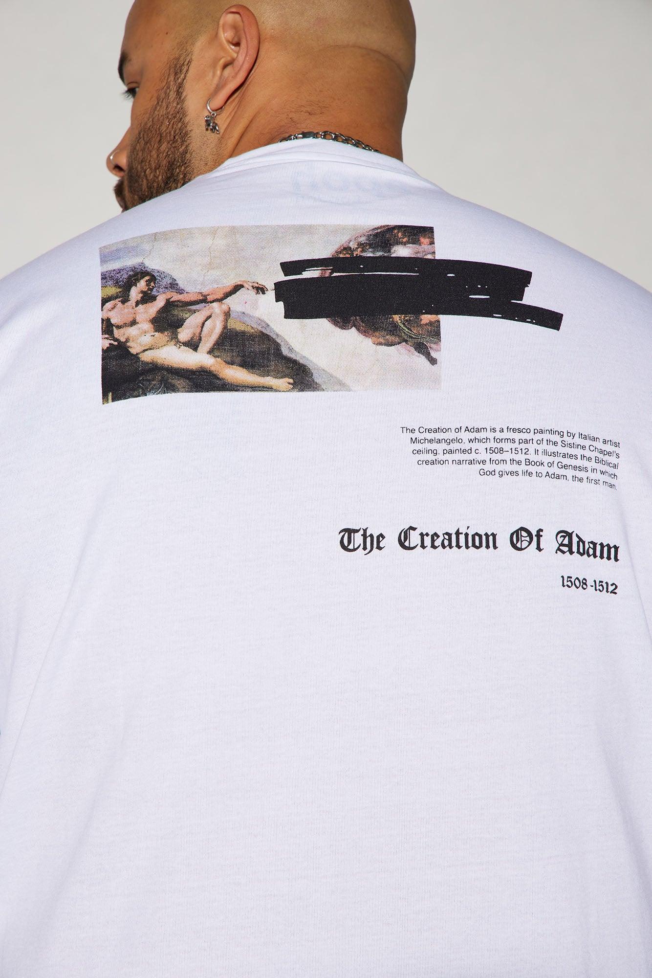 Creation Of Michelangelo Oversized Short Sleeve Tee - White Product Image