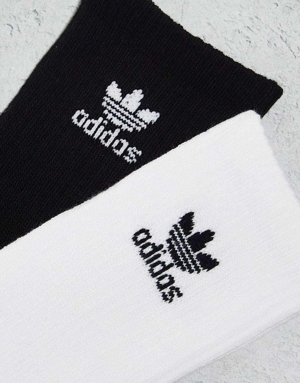 adidas Originals Trefoil 6 pack socks in white and black Product Image