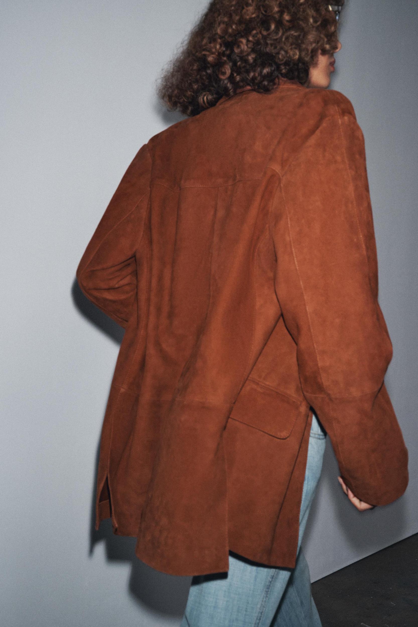 ZW COLLECTION LIMITED EDITION OVERSIZED SUEDE LEATHER BLAZER Product Image