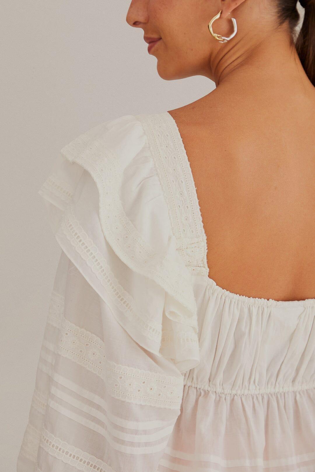 Off-White Square Neckline Blouse Product Image