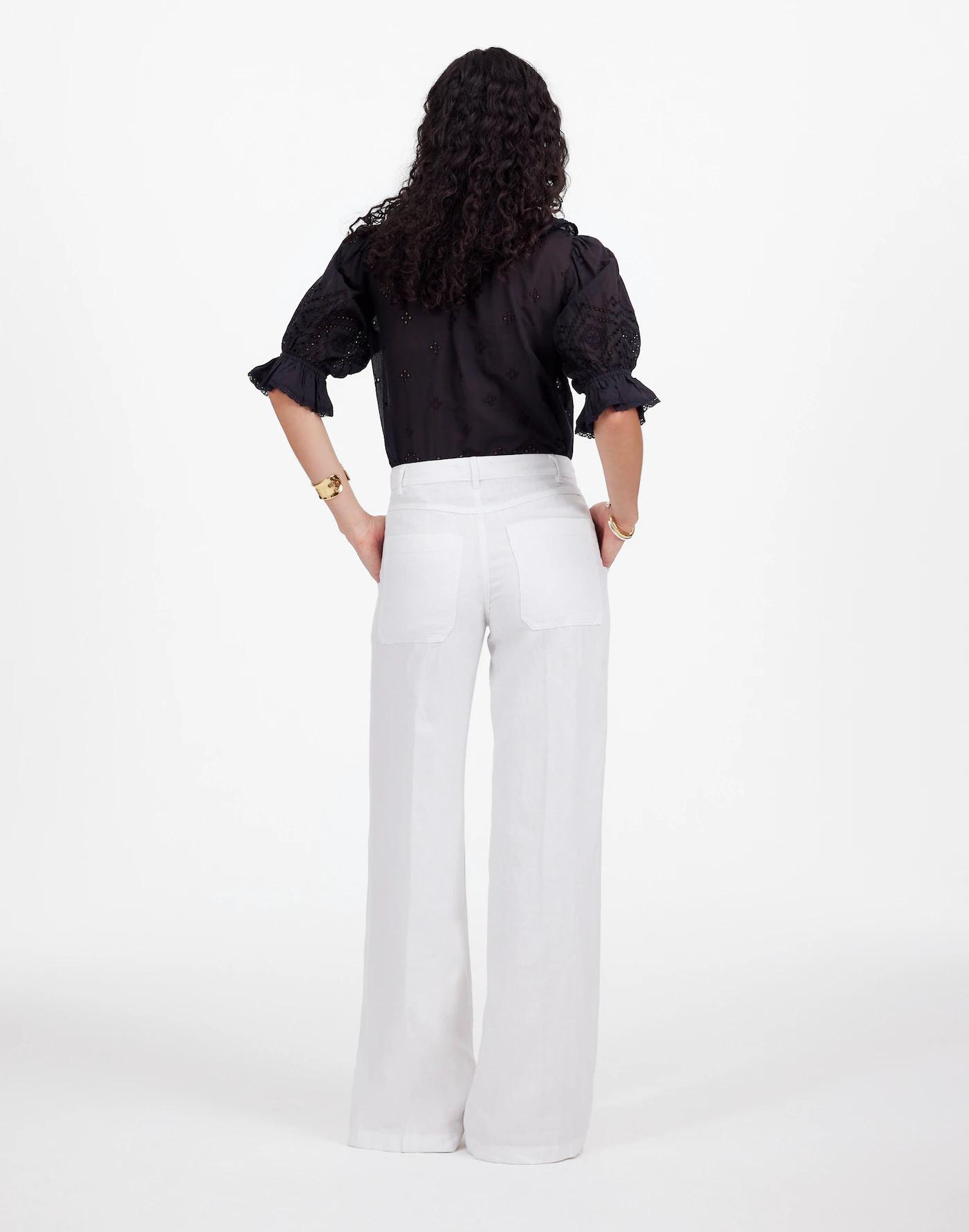 The Zoe Relaxed Wide Pant in 100% Linen Product Image