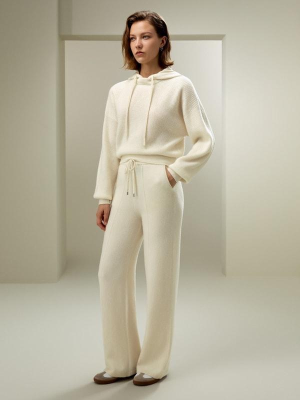 LILYSILK Women Cashmere Sweatshirt Womens - White 100% Cashmere - Comfort Round Neck Sweater XL Product Image