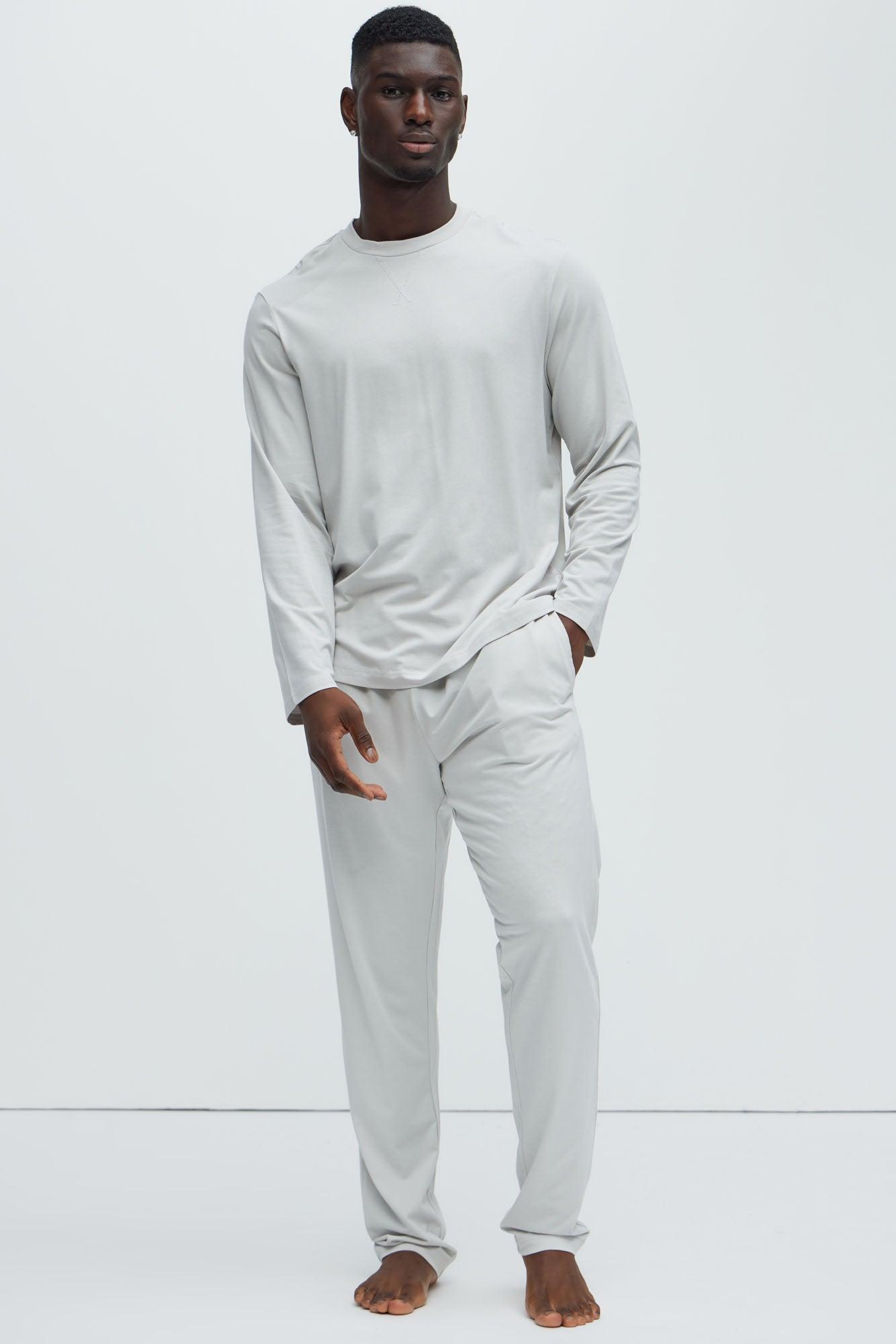 Essential Modal Lounge Long Sleeve Tee - Grey Product Image