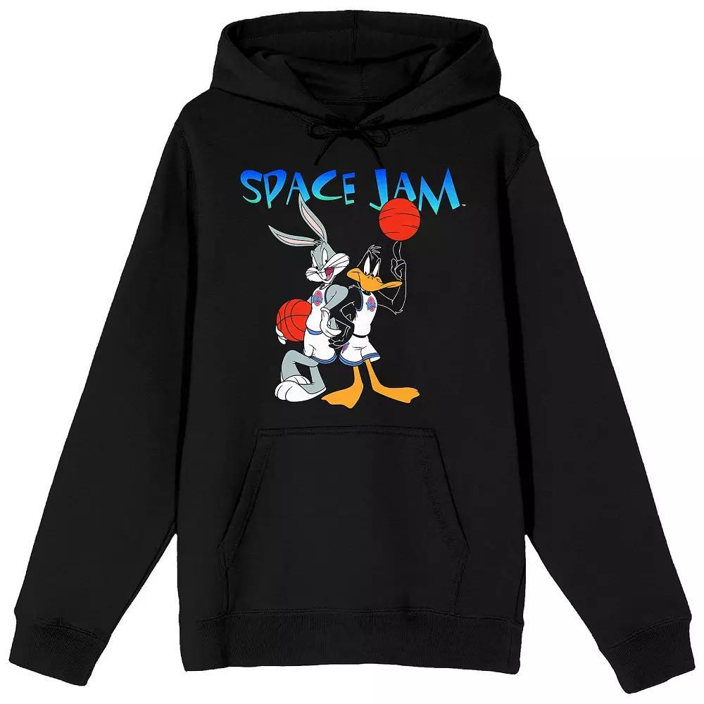 Men's Space Jam 1996 Bugs & Daffy Graphic Hoodie, Size: XL, Black Product Image