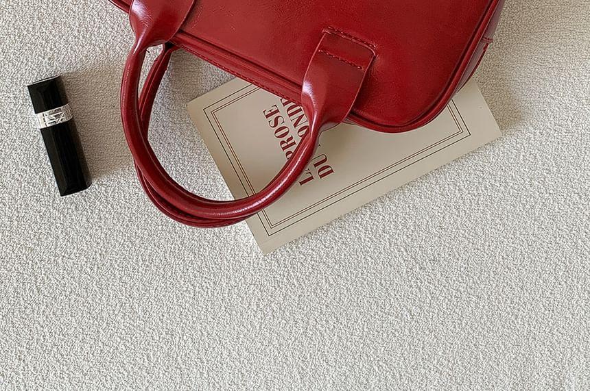 Faux Leather Plain Shoulder Bag Product Image