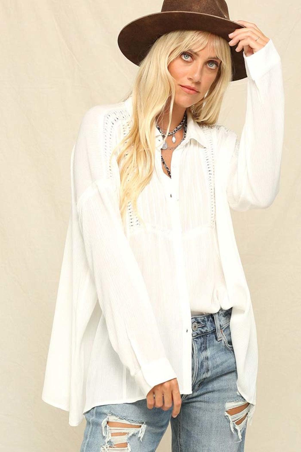 Boho Breeze Button-Up Shirt Product Image