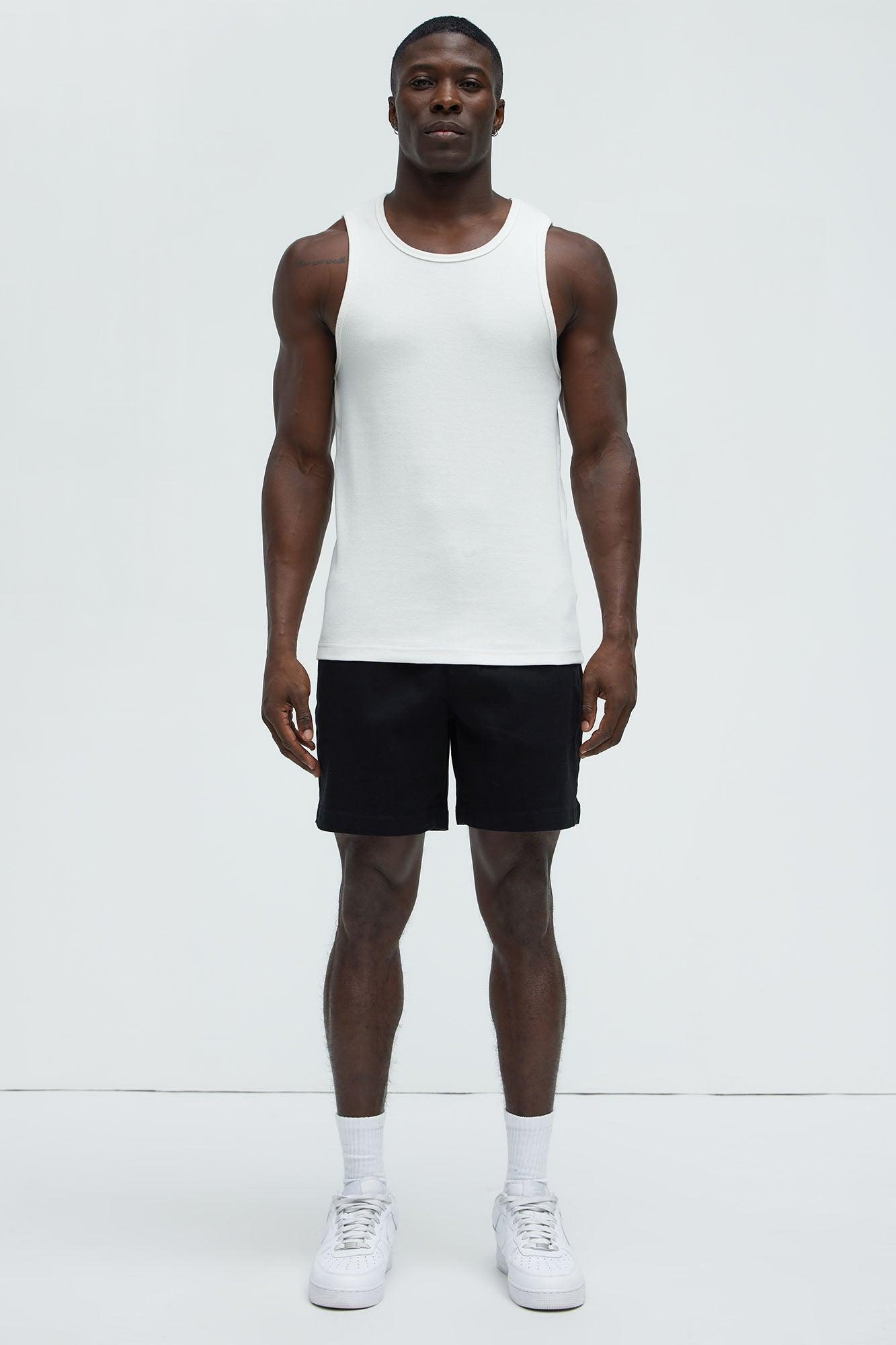 Classic Ribbed Tank Top - White Product Image