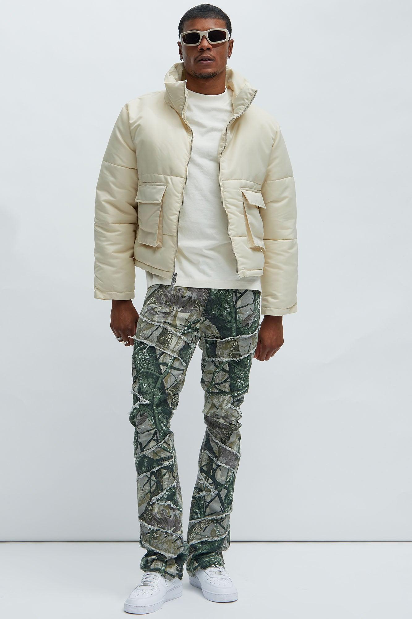 Travis Nylon Cropped Puffer - Off White Product Image