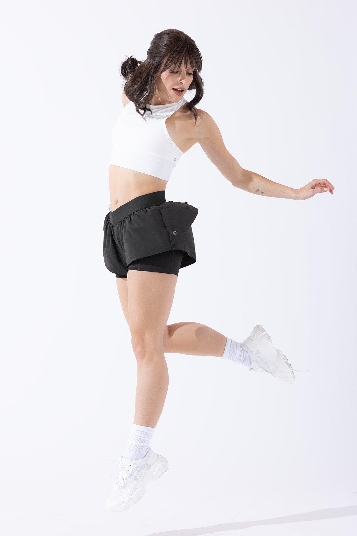 On the Run Ruffle Short - Black Product Image