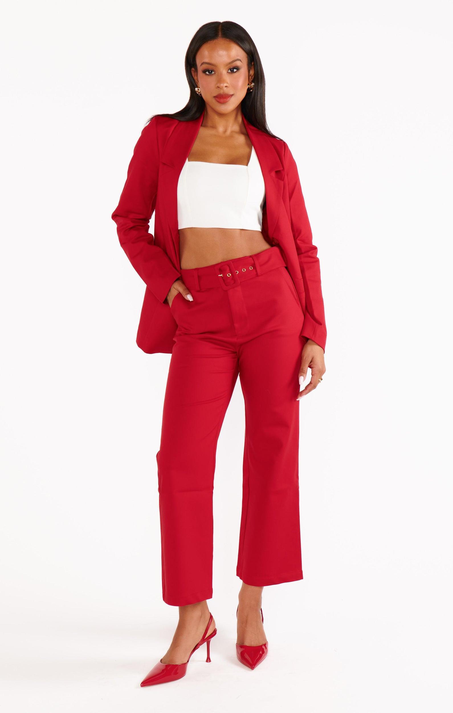 DJ Cropped Pants ~ Red Suiting Product Image