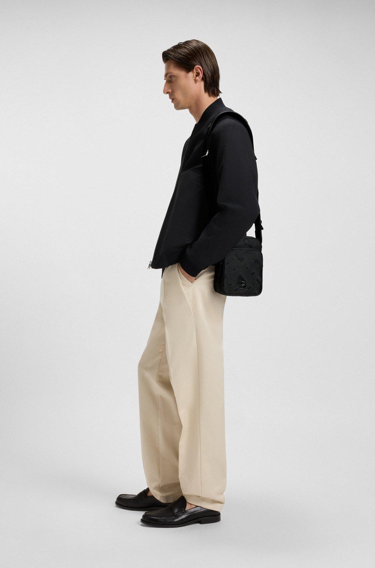 Monogram-jacquard reporter bag with Double B trim Product Image