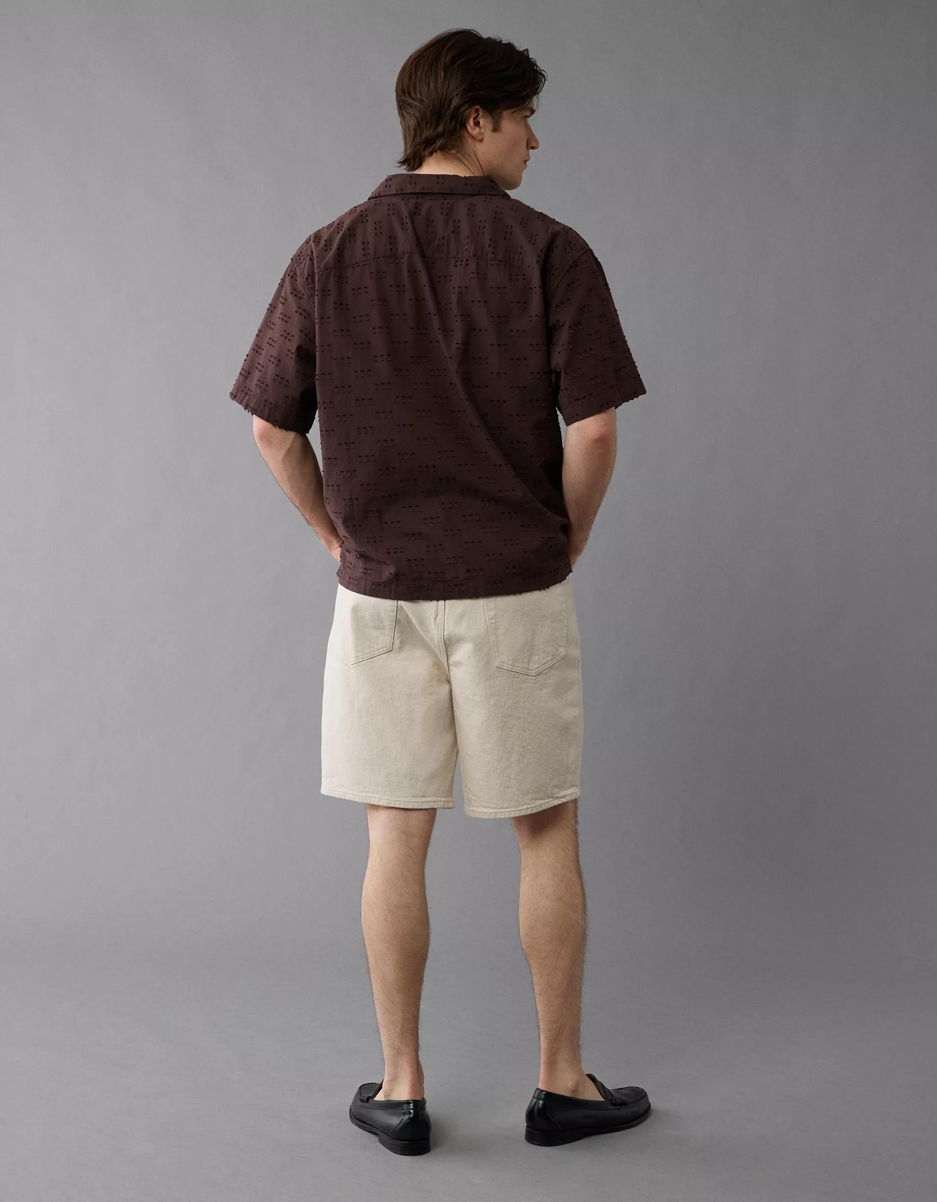 AE Poolside Textured Checkerboard Button-Up Shirt Product Image