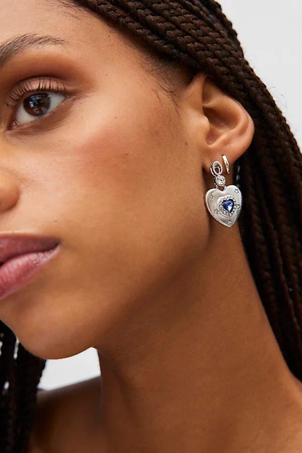 Gemma Heart Drop Earring Womens at Urban Outfitters Product Image