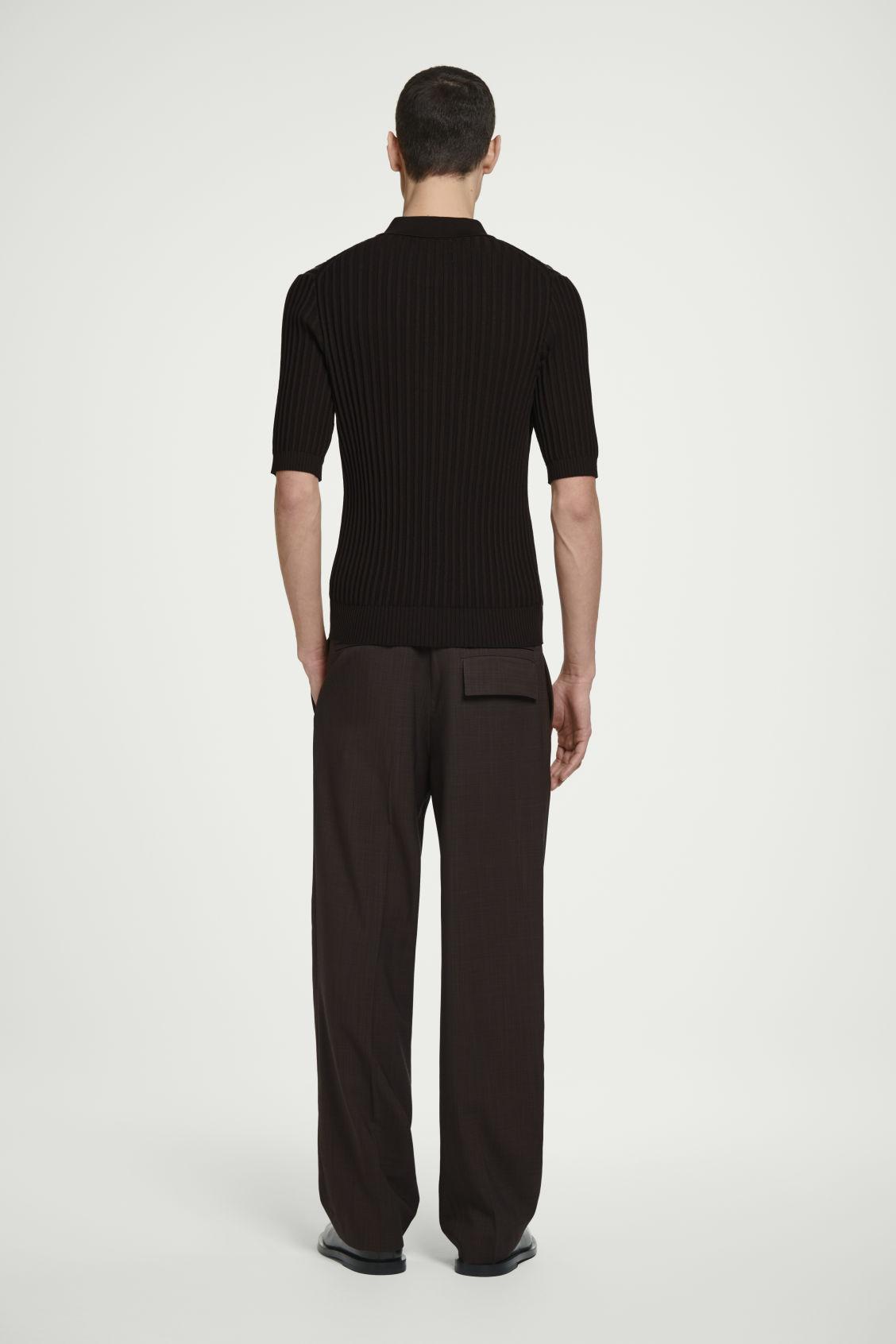 SILK-COTTON ZIP-UP POLO SHIRT Product Image