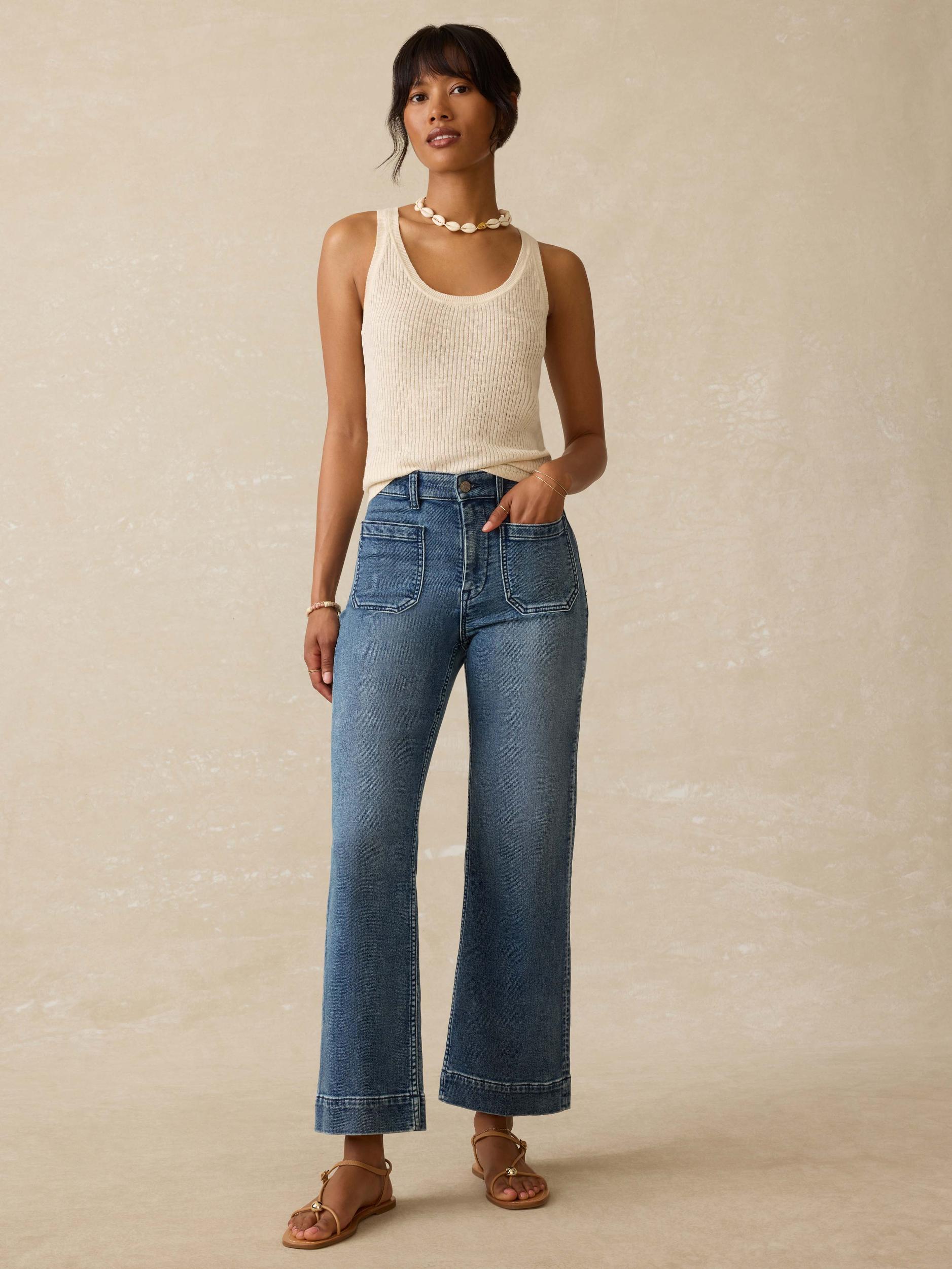 Stretch Terry Patch Pocket Ankle Pant - Riverton Wash Product Image