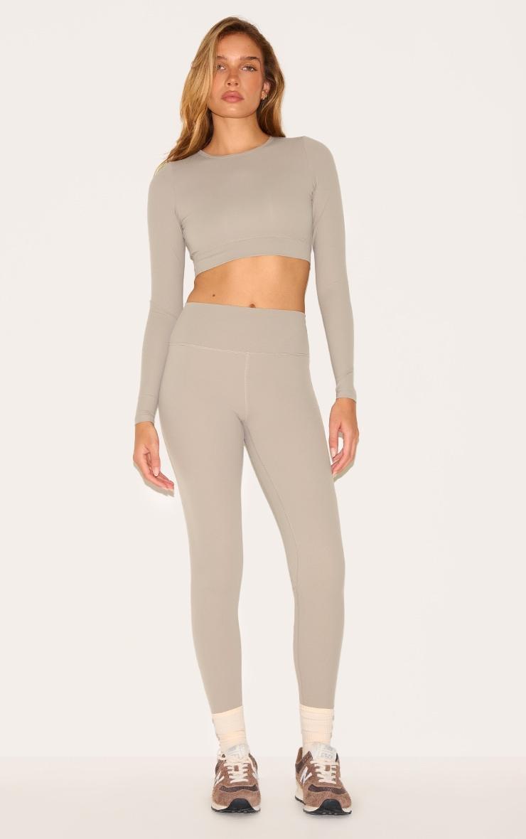 Taupe Sculpt Long Sleeve Sports Top Product Image