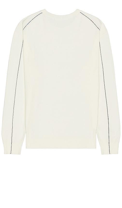 Helmut Lang Fine Gauge Crewneck Sweater in White Product Image