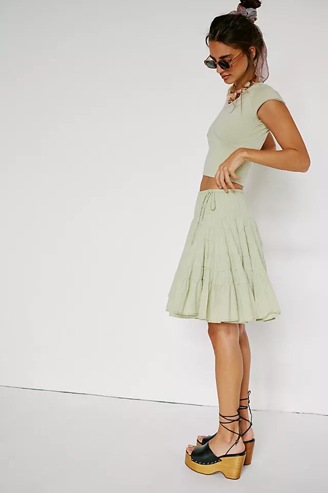 Many Layers Solid Midi Skirt Product Image