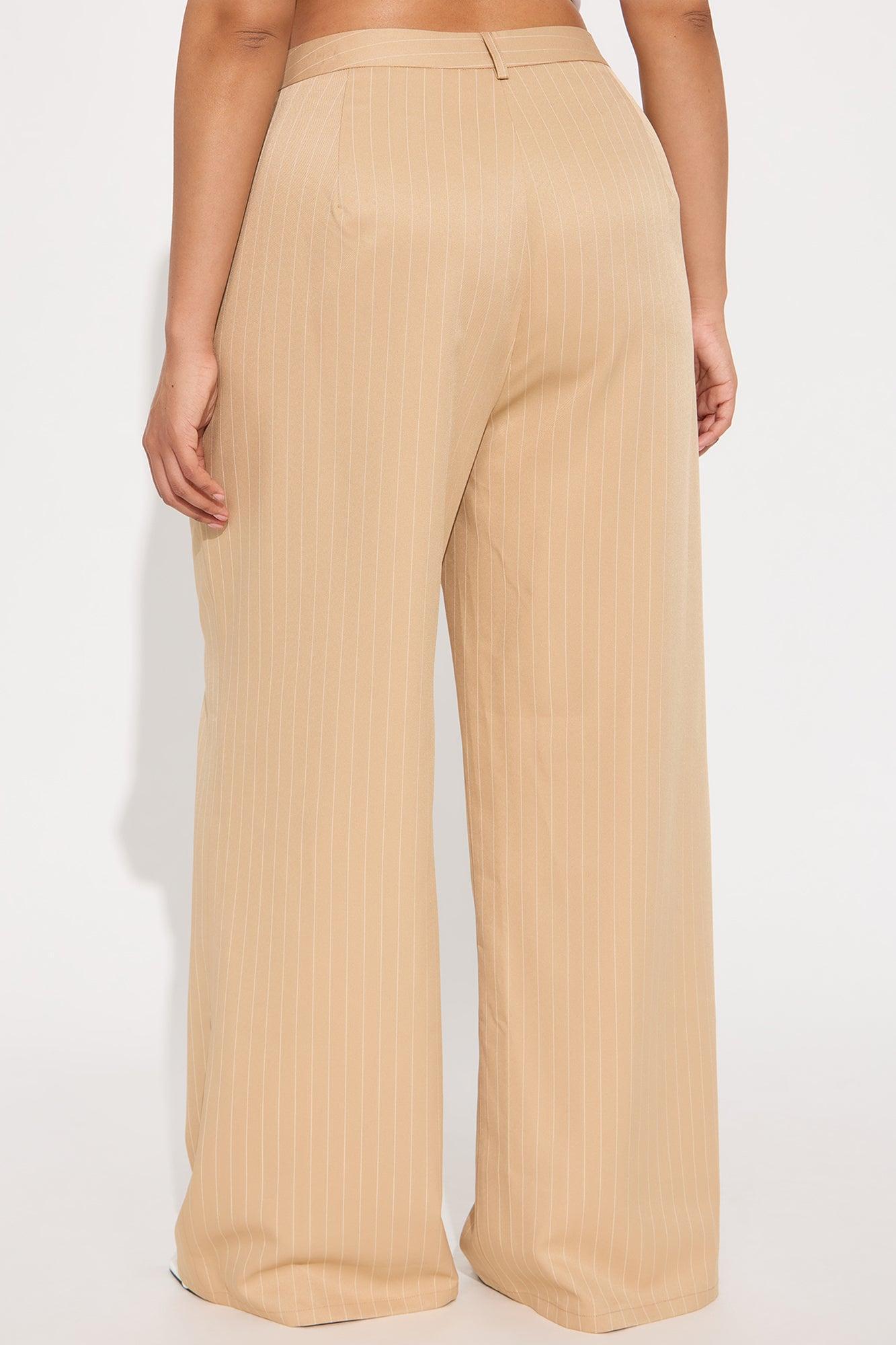 Kelsey Pinstripe Trouser - Tan Product Image