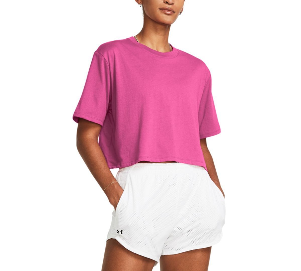 Under Armour Womens Campus Boxy Crop T-Shirt - Astro Pink / Product Image