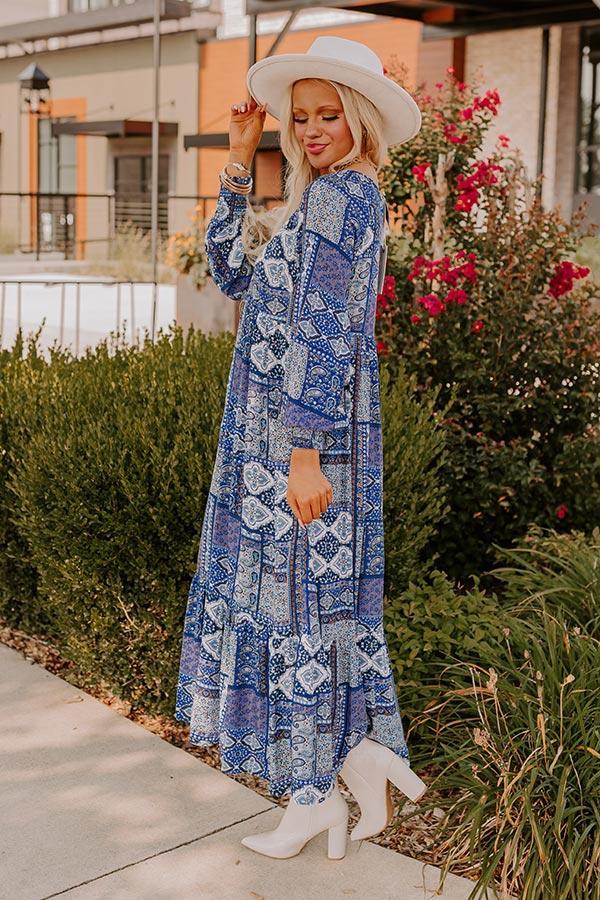 Orchard Oasis Paisley Maxi Dress in Blue Product Image