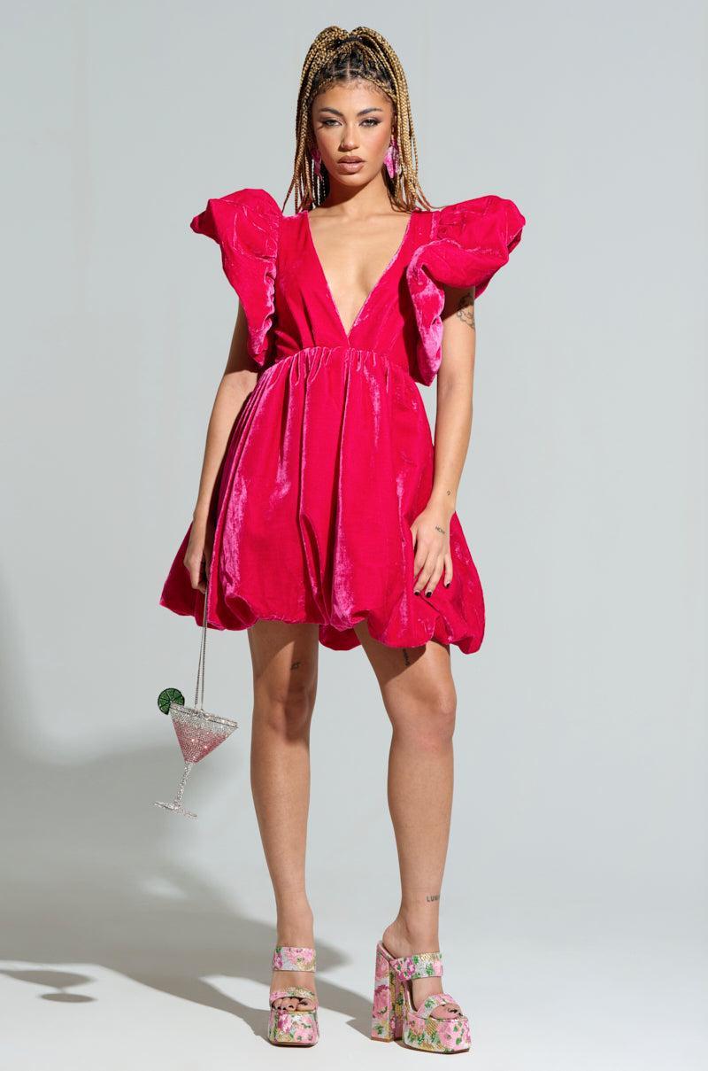BELLE OF THE BALL VELVET MINI DRESS Product Image