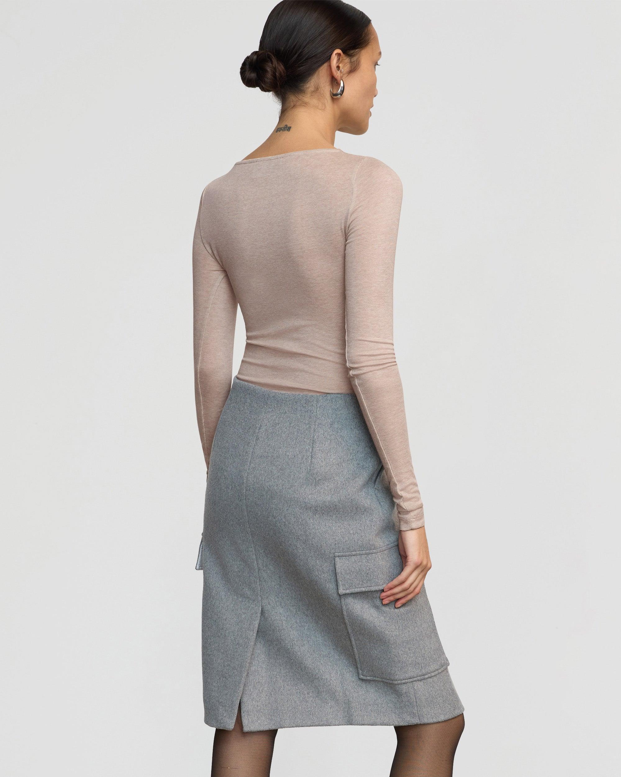 Felicia Wool Utility Midi Skirt Product Image