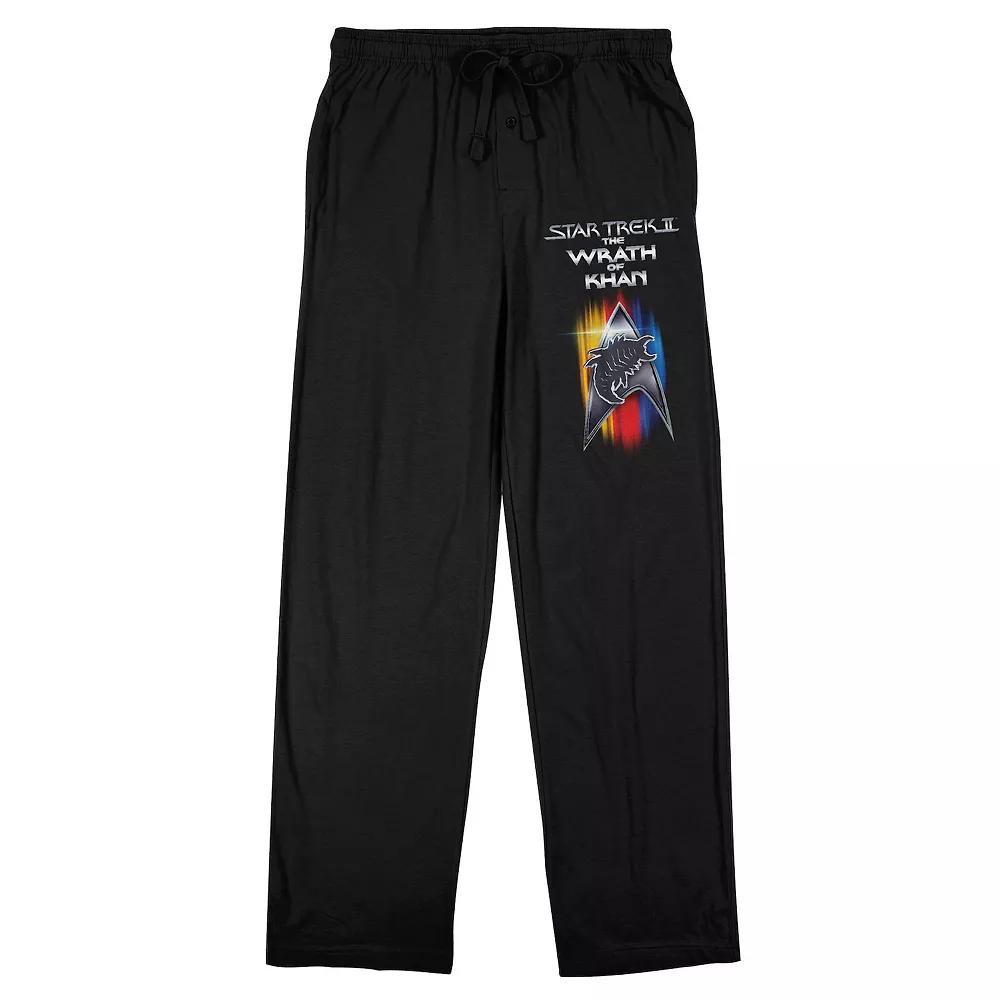 Men's Star Trek II The Wrath Pajama Pants, Size: Small, Black Product Image