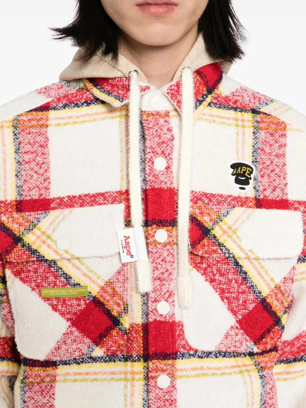 check-pattern hooded jacket Product Image