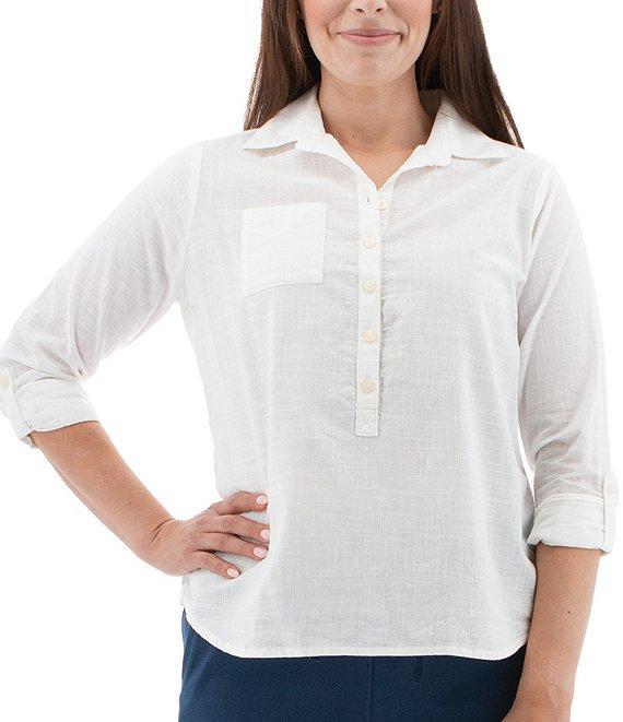 Aventura Devon Organic Cotton Collared Long Sleeve Top Product Image