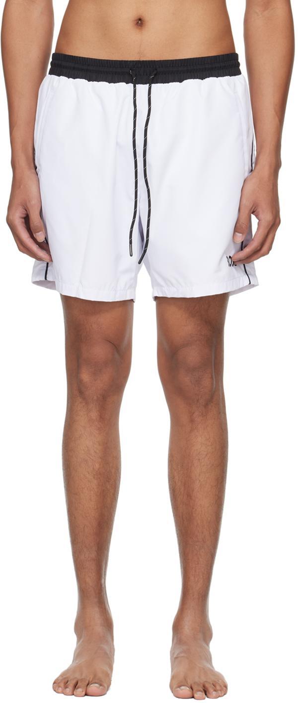 HUGO BOSS White Contrast Swim Shorts In Multi Product Image