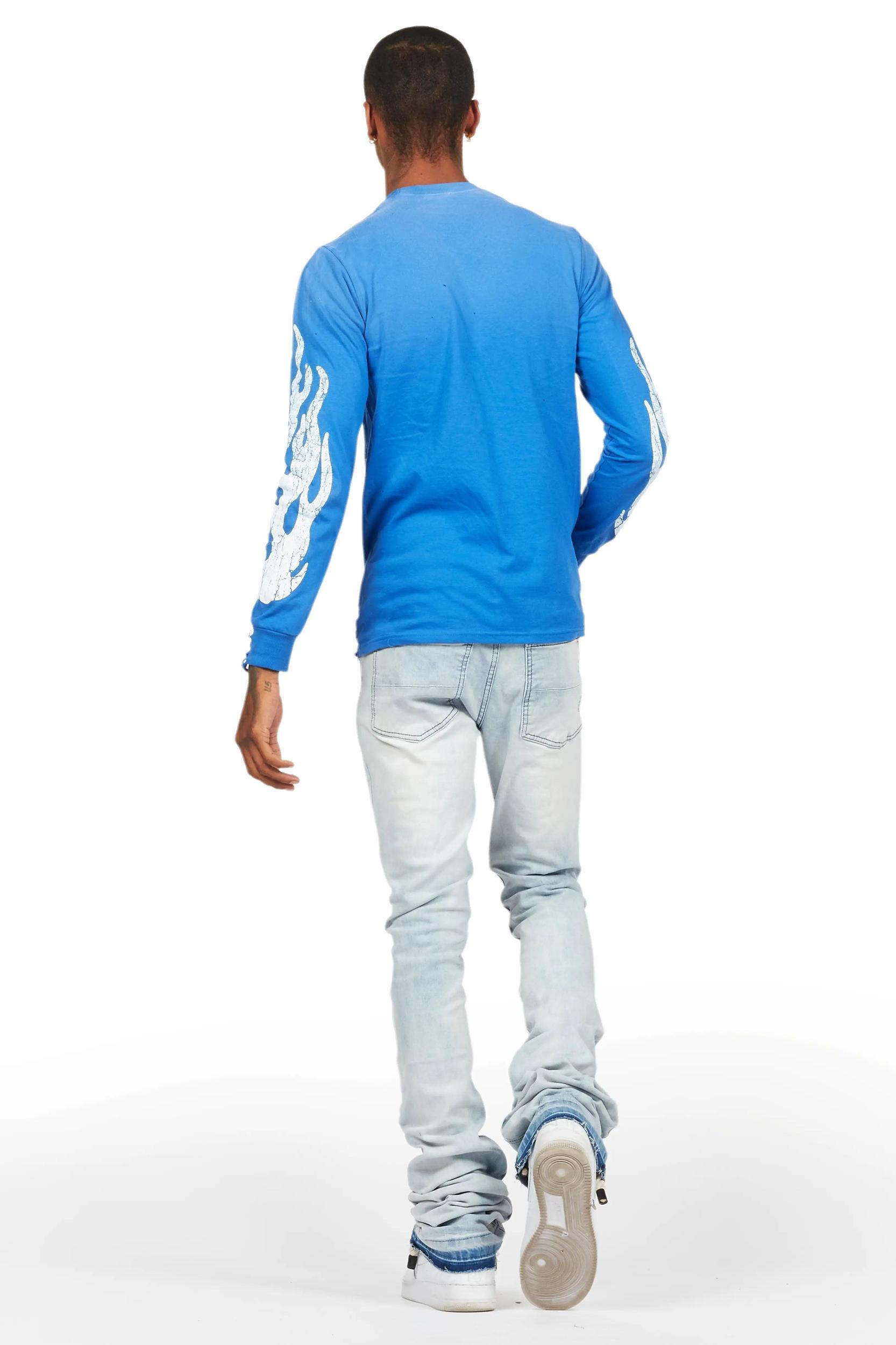 Stellan Blue Super Stacked Flare Jean Male Product Image