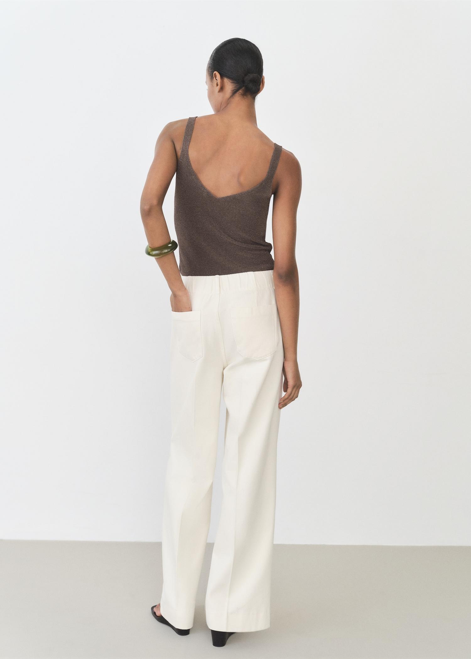 Lurex knitted top - Women | MANGO USA Product Image