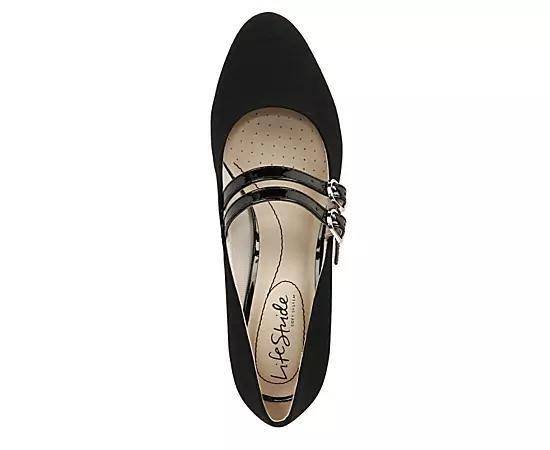 LifeStride True Women's Mary Jane Pumps, Size: 6 Wide, Black Patent Product Image