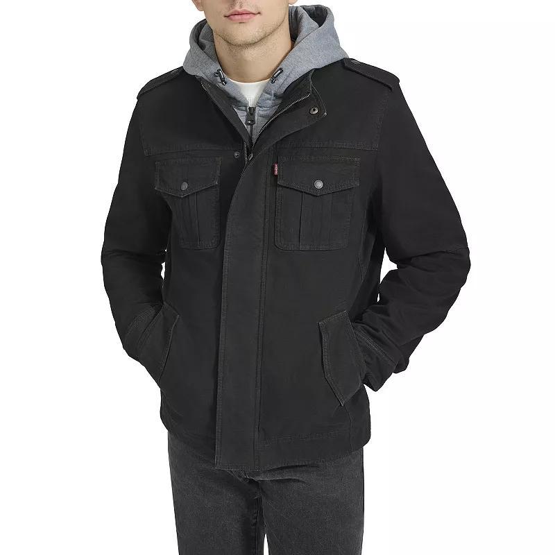 Men's Levi's® Hooded Sherpa Lined Trucker Jacket, Size: Large, Workwear Brown Product Image