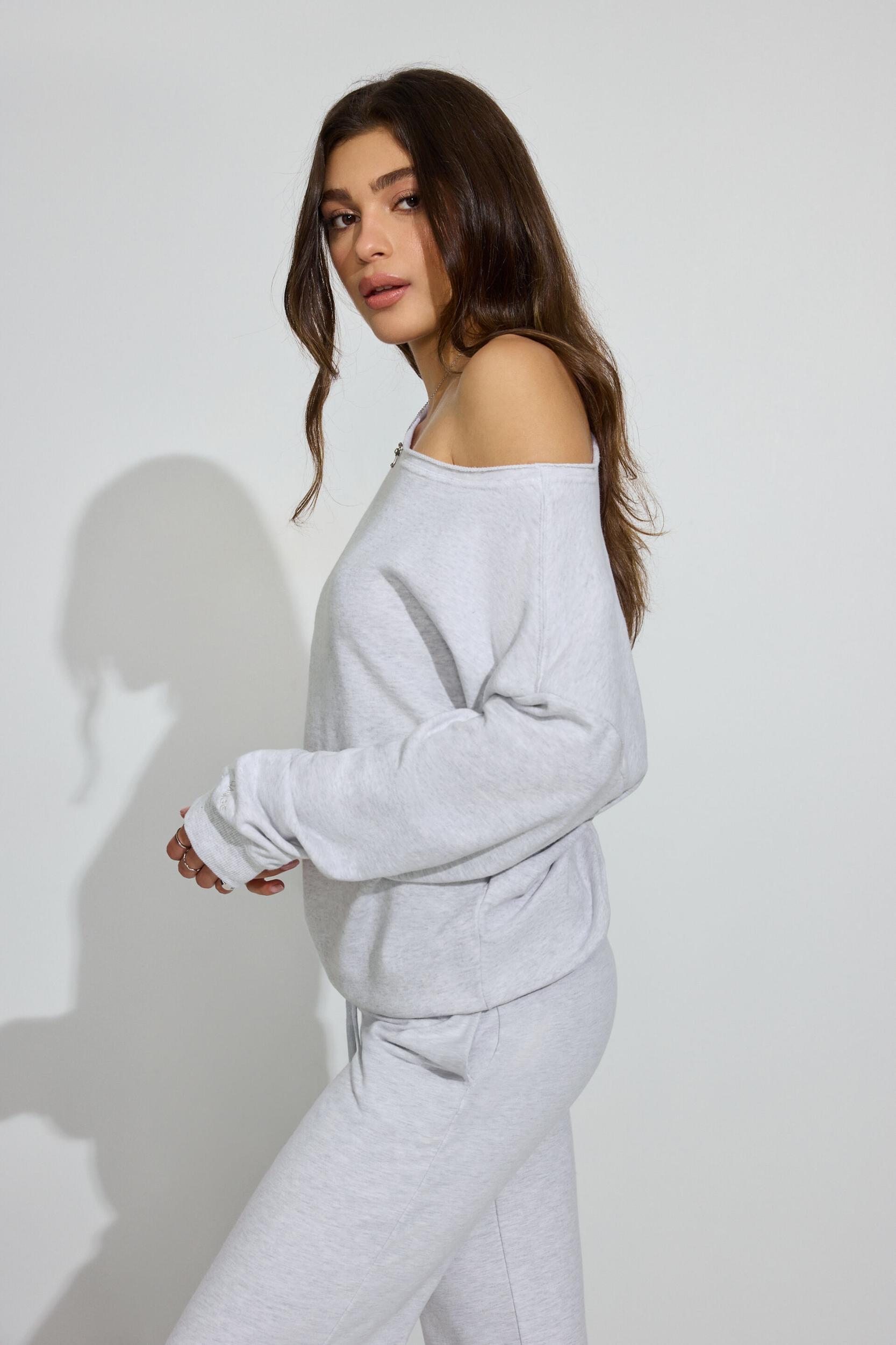 SoftTerry Off Shoulder Sweatshirt Product Image