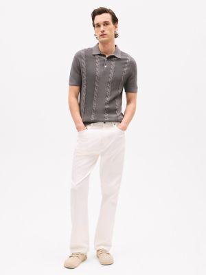 Cable Knit Polo Sweater Product Image