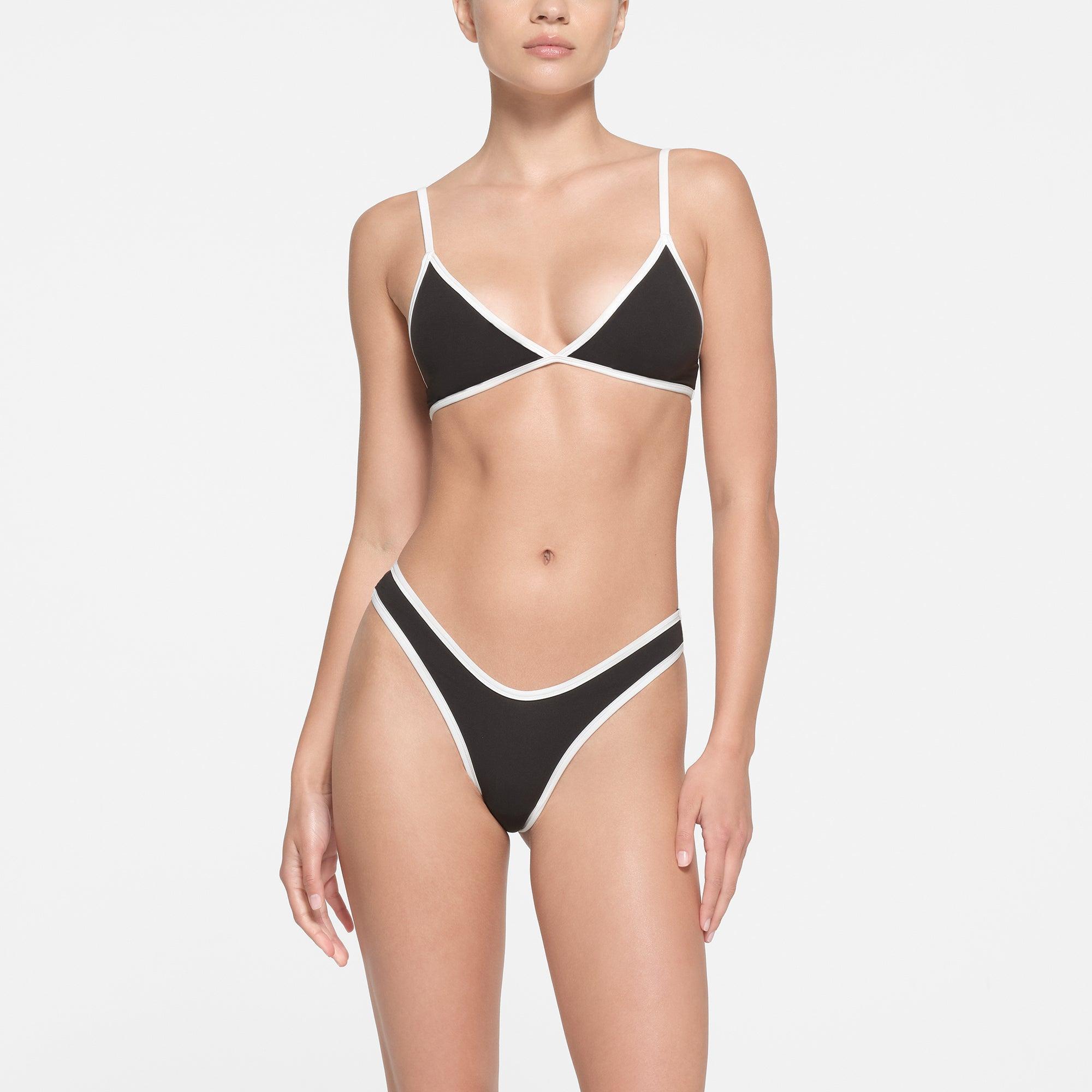 FITS EVERYBODY CONTRAST TRIM TRIANGLE BRALETTE | ONYX Product Image