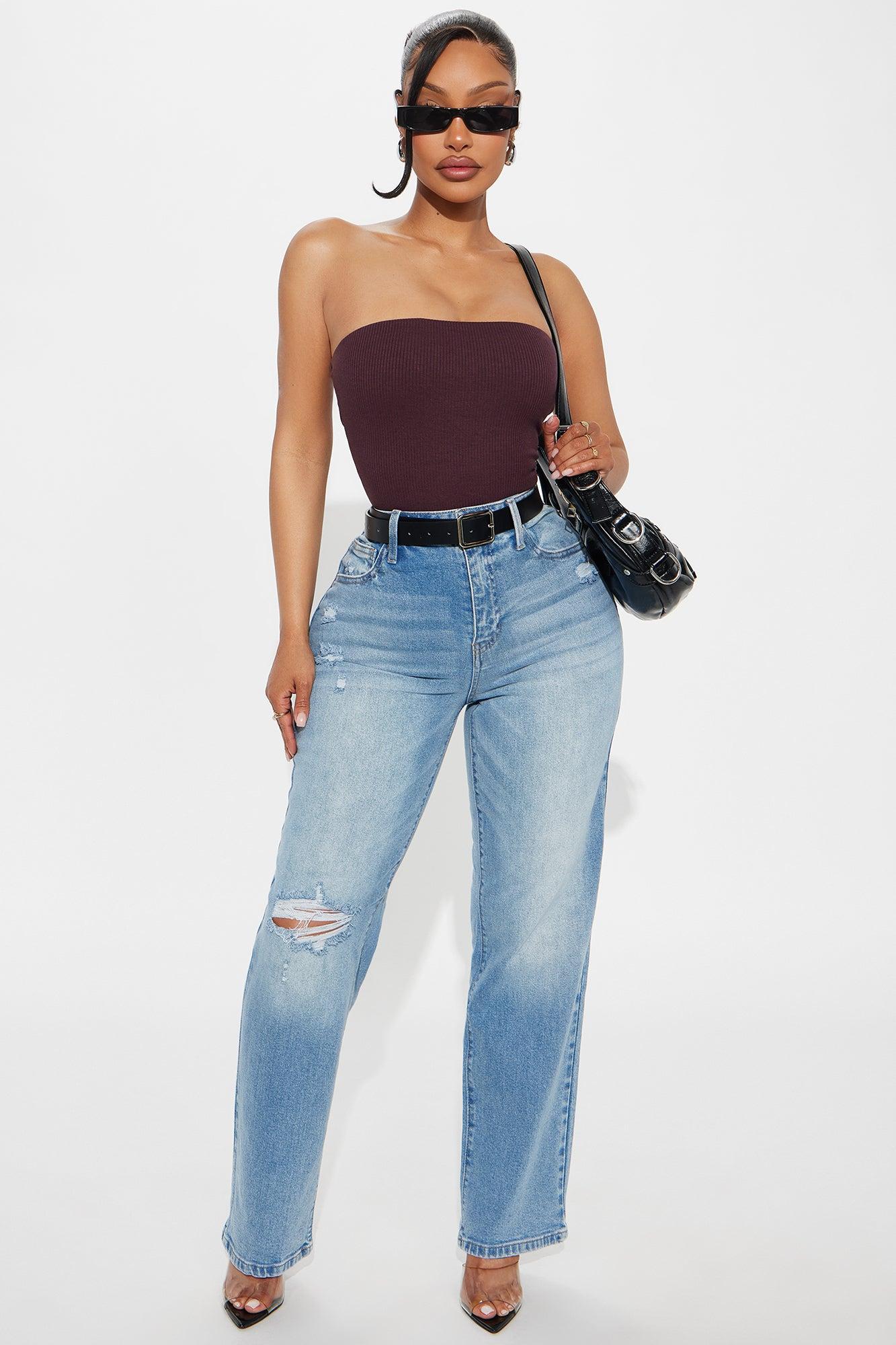 Demi Double Lined Tube Bodysuit - Dark Brown Female Product Image