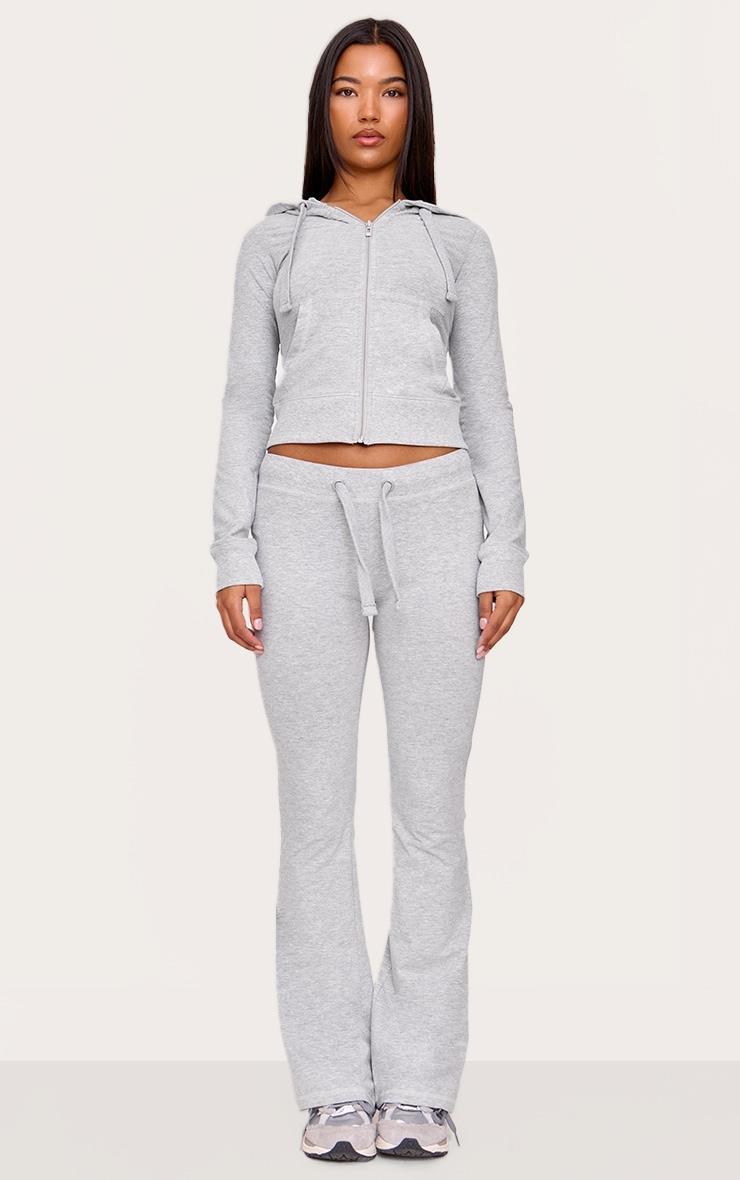 Grey Marl Zip Up Fitted Track Top Product Image