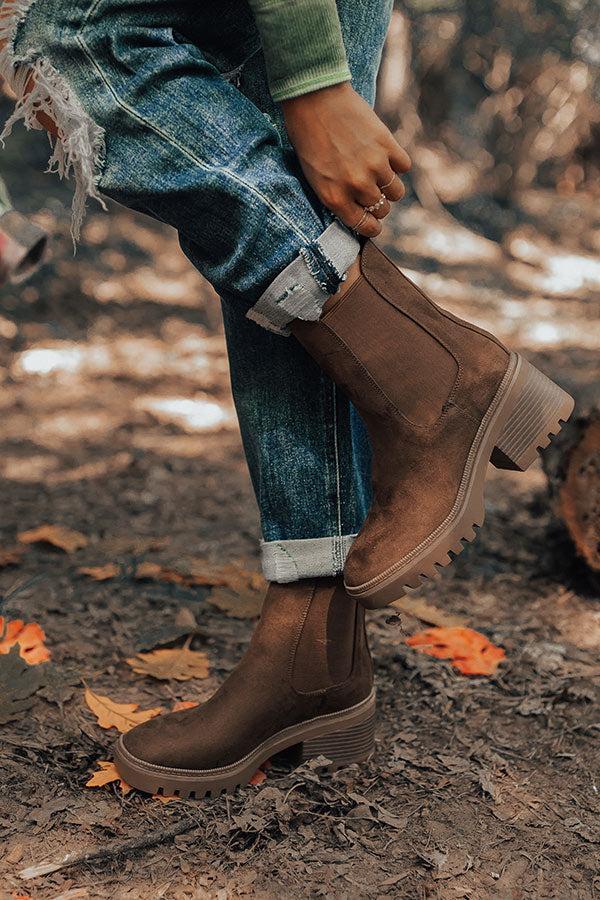 The Parke Faux Suede Boot in Brown Product Image